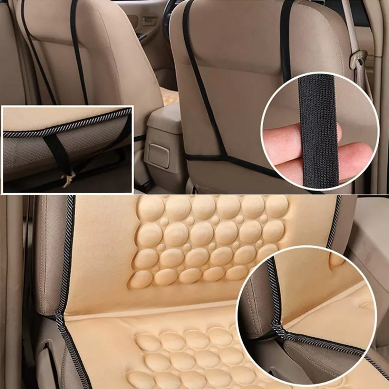 2pc Universal Car Seat Protector Cushion Cover Mat Pad Breathable For Auto Truck Suv Seat Covers, Beige