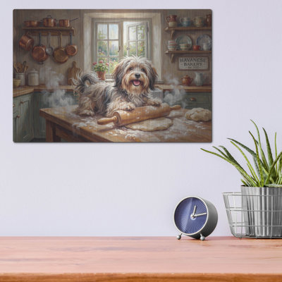  'Havanese In The Kitchen' by Rich Monet Metal Wall Art, 16" x 12"