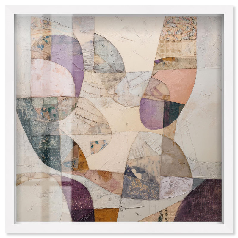 Art mural moderne, "Shadowbox Soft Soft III" par Art Remedy, cadre blanc, 41 x 41, H 41 po x l 41 po, Cadre blanc