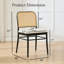 Chaise d'appoint moderne rembourrée en similicuir avec dossier en rotin-1114630113-1114630125