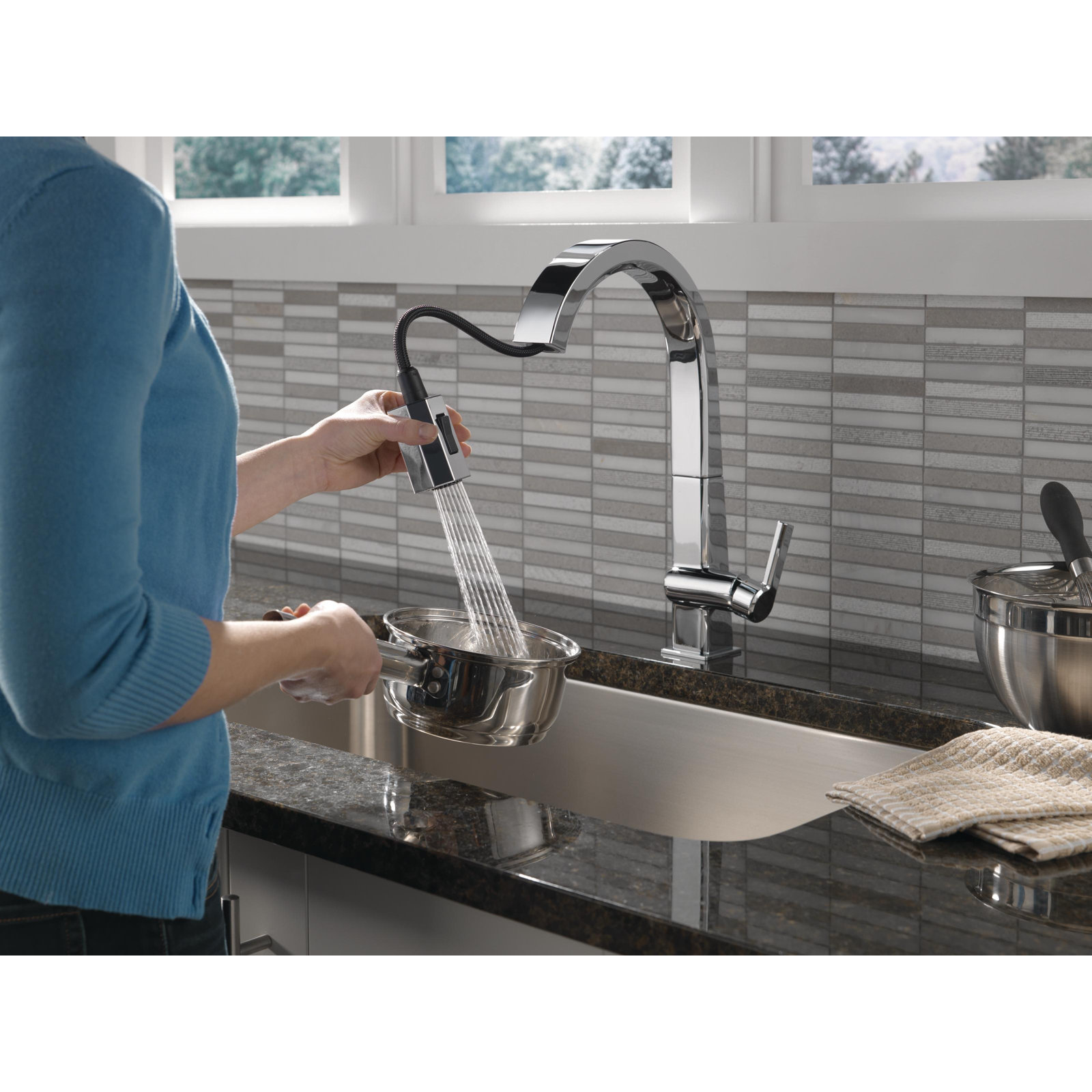 Pivotal Pull-Down Kitchen Faucet, Chrome