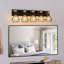 Luminaire pour meuble-lavabo géométrique 31 po à 5 lumières de style moderne 31 po