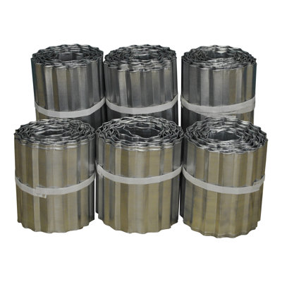 Altider 16.5cm H x 500cm W Silver Metal Lawn Edging