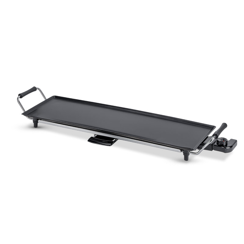 Geepas 23.5cm W x 70cm D Portable Single Burner Flat Top Electric Grill