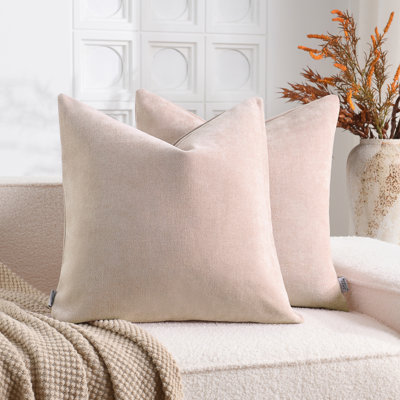 Housse de coussin en chenille flammée douce et texturée