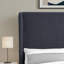Tête de lit capitonnée tapissée à oreilles, tête de lit en bois massif avec pieds en bois, tête de lit à hauteur réglable de 47 po à 63 po, tête de lit en tissu au design moderne-839609826-839609837