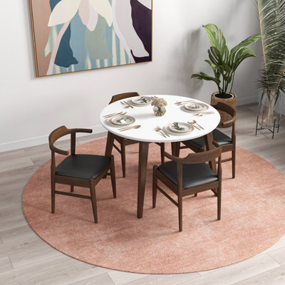 Carlsen 4 - Person Solid Wood Top Four Leg Dining Set