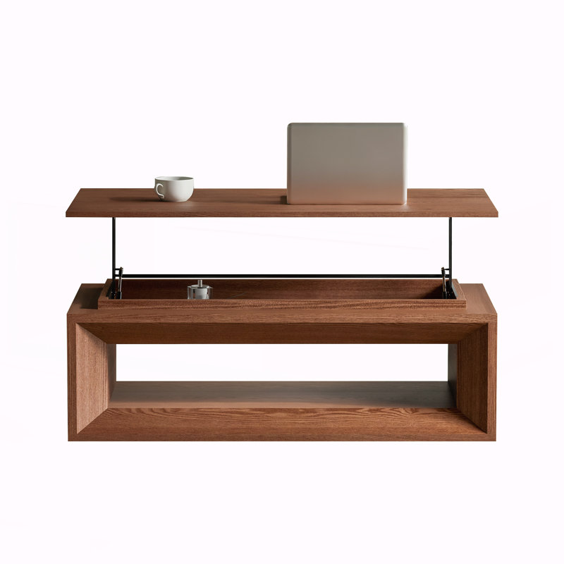 Table basse à plateau relevable moderne 43,3 po, Noyer