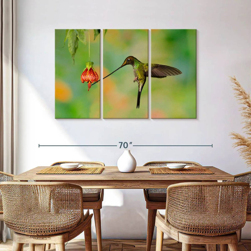 Brampt Hummingbird Eating Nectar, 36" H x 57" W