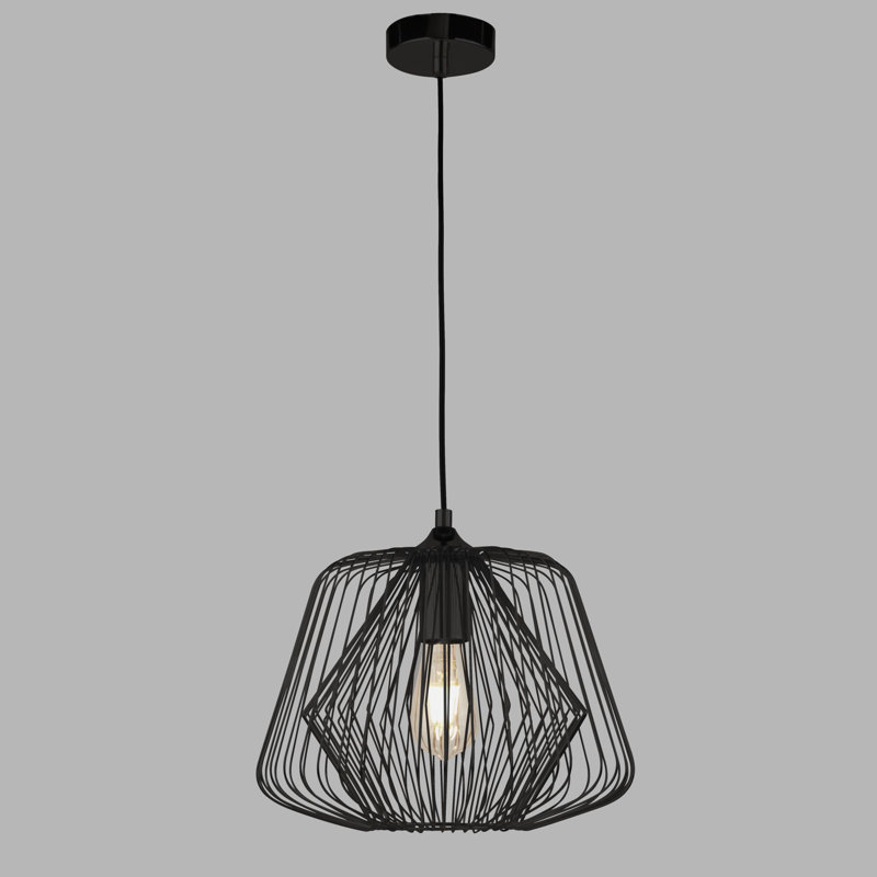 Luminaire suspendu géométrique à 1 lumière Espalda, Noir