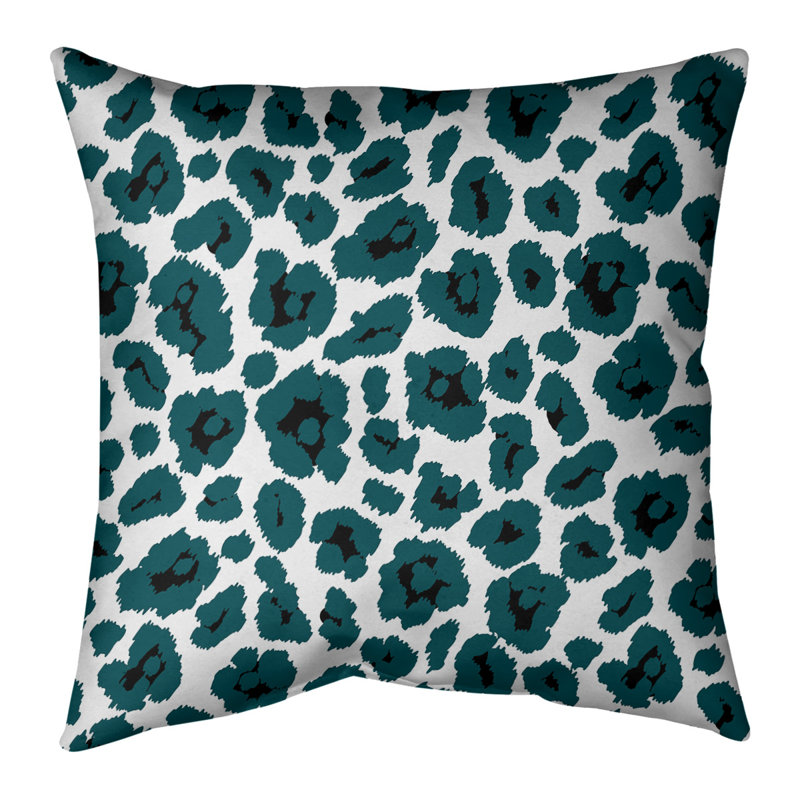 Housse de coussin carrée, Simili daim, Blanc / Vert / Noir, 26 po x 26 po