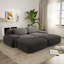 Canapé modulaire en velours côtelé doux, siège profond modulaire gris anthracite avec dossier incurvé pour le salon-713273788