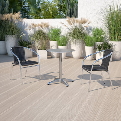 Arthor Aluminum and Rattan Commercial Indoor-Outdoor Restaurant Stack Chair by Wade Logan