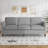 2-Piece Linen Sectional Sofa Set with Rivet Accents-1357587533