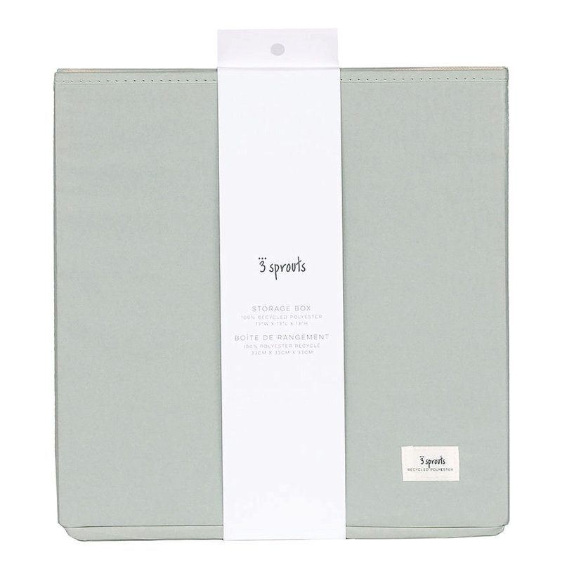 Green Recycled Fabric Collapsible Cube Storage Bin