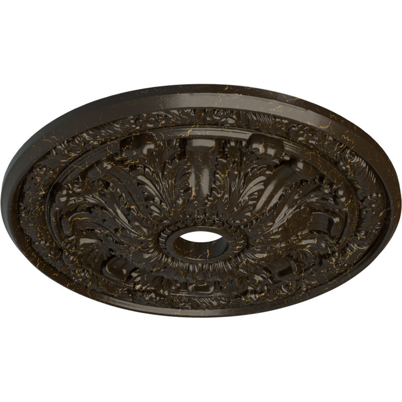 Médaillon de plafond Endurathane Flagstone, DO 30 po x P 3 7/8 po x P 3 1/4 po (convient aux auvents jusqu'à 3 7/8 po), finition pierre craquelée peinte à la main