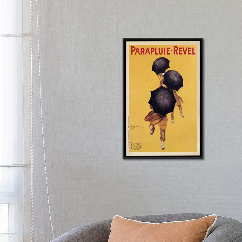 " Parapluie-Revel, 1922 " by Leonetto Cappiello, 26" H x 18" W x 1.5" D, Black Framed Canvas, No Mat