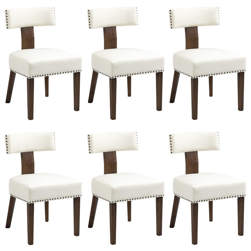 19.88'' H Fabric Upholstered Side Chair, Beige, 6