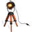Modern 24" Black Wood Tripod Table Lamp With Foot Switch