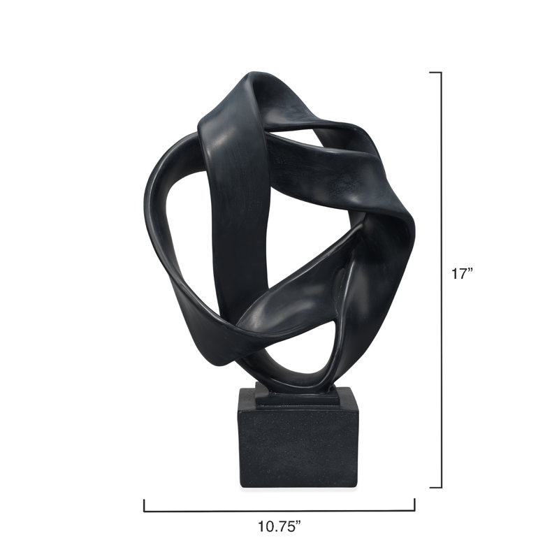 Un objet entrelacé sur un support, Noir