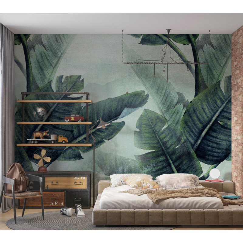 Papier peint botanique - Grandes plantes magiques, L 82 po x l 118 po