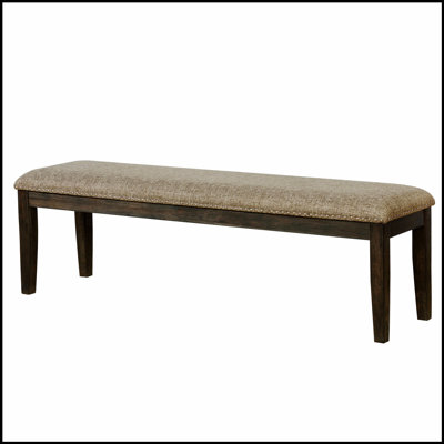 Transitionnel 1pièce BANC uniquement têtes de clous chaudes en bois massif, tissu rembourré, siège rembourré, cuisine, mobilier de salle à manger rustique