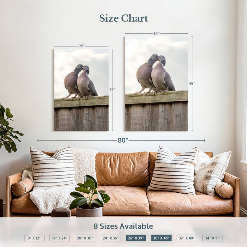 Brampt Pigeon Courtship, 39" H x 26" W