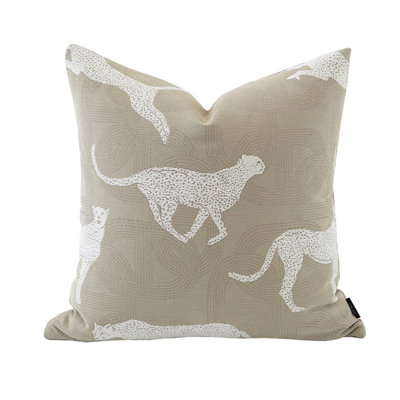 Housse de coussin Chenille en jacquard à imprimé léopard, 20 x 20 pouces - Housse de coussin Croker Horse Modern Glam pour canapé