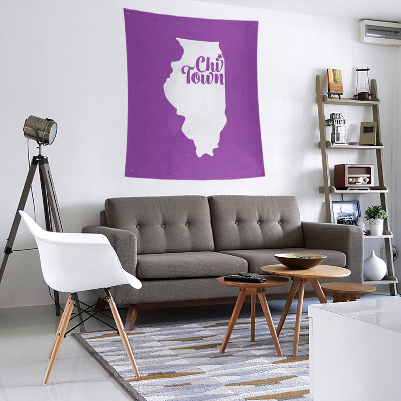 Tapisserie de Chi Town, Illinois, H 80 po x l 68 po, Violet