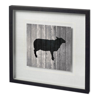 «BARN COW» par TANDI VENTER, reproduction d'art encadrée et texturée encadrée à la main