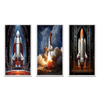 «Rocketship Reverence», 3 pièces sur toile