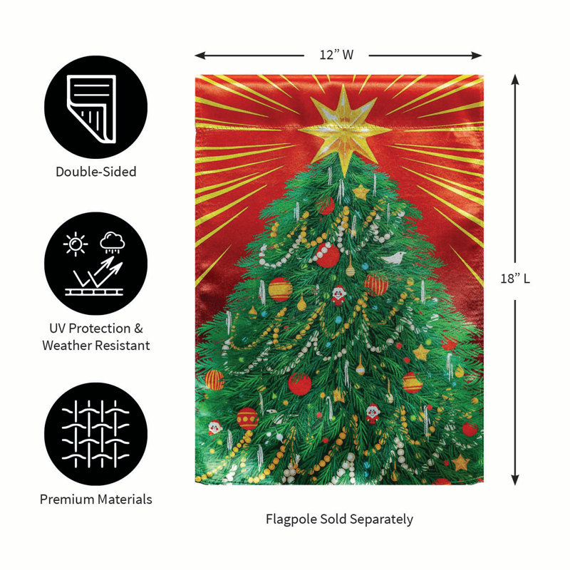 Drapeau de jardin classique pour arbre de Noël lustré
