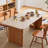 Simple Modern Rectangular Rock Slab Dining Table-107541534