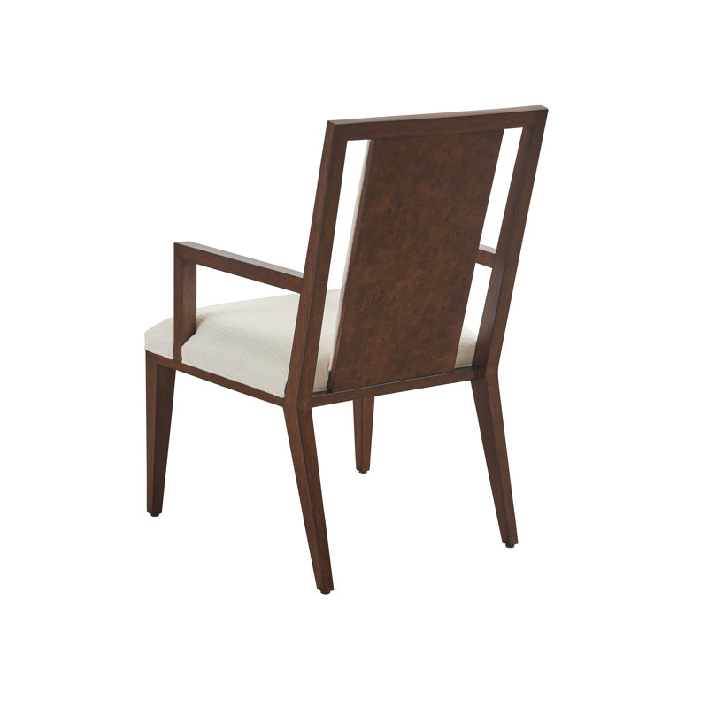 Chaise de salle à manger rembourrée à dossier en polyester Rendezvous, Blanc/Ivoire