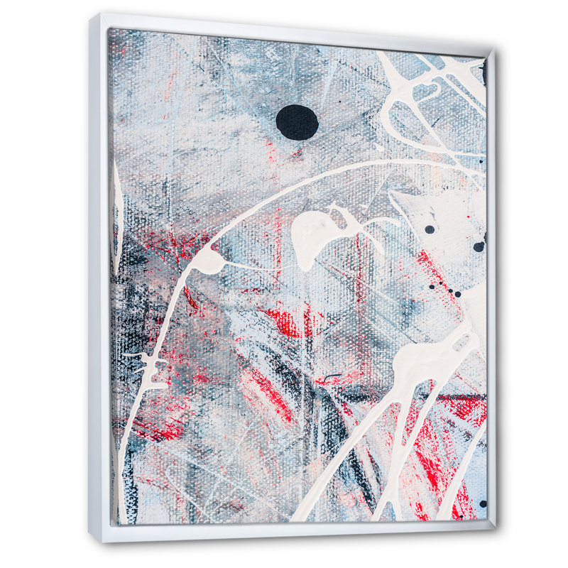 Noir, rouge, blanc et couleurs Spatters II - Décoration murale moderne et contemporaine en toile, H 32 po x l 16 po x P 1 po