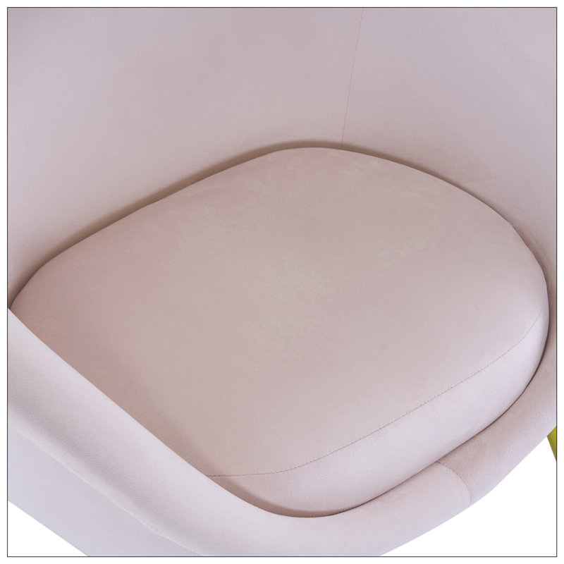 Chaise d'appoint rembourrée Manthey, Velours rose Evan