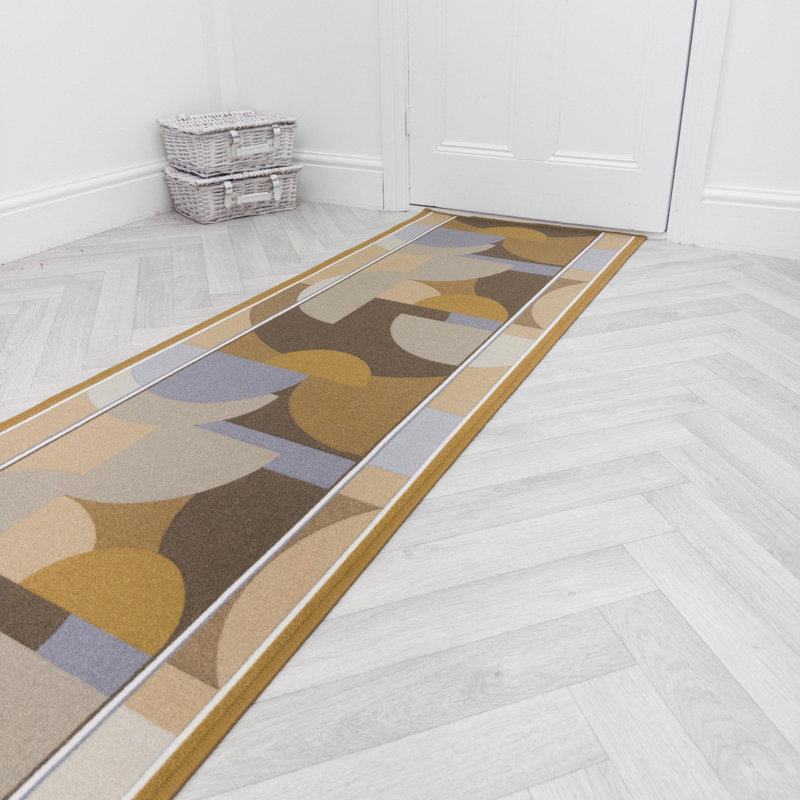 Runner Geometric Shapes Looped / Hooked Area Rug, Runner 66 x 150 cm