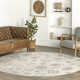 Elverta Medallion Machine Washable Runner Rug for Living Room Bedroom Dining Room Entryway Hallway Kitchen, Beige/Ivory