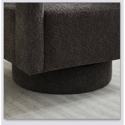 29.13" W Square Swivel Accent Chair, Modern Rotating Arm Chair With Open Back,360 Degree Rotation, Lounge Club Chair With Removable Back Cushion For Living Room, Hotel, Bed Room,Charcoal