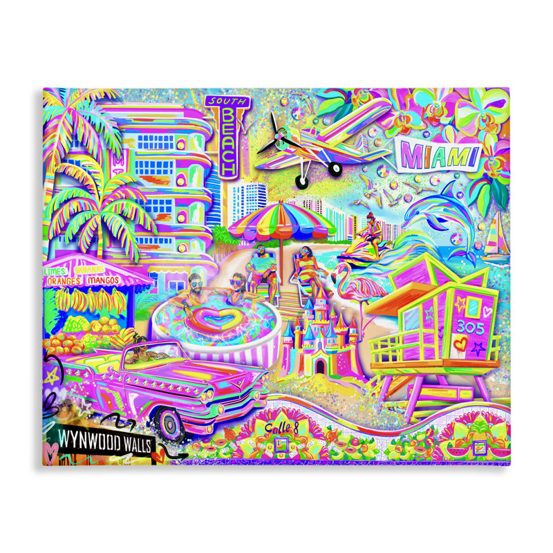 «Miami Fun Collage Canvas», conception par Jess Stempel, H 16 po x l 20 po