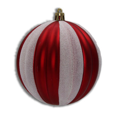 Arctic 4'' Striped Ornaments Shatterproof Ball Ornament
