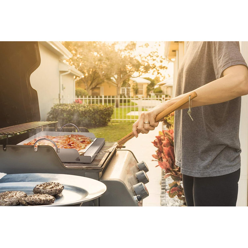 Stainless Steel BBQ Cooking Griddle for Most Gas Grills, 18"×12", 2.75" H x 12.5"W x 18"D