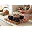 Ensemble de 4 ramequins noir mat rétro - bols en grès allant au four de 10 cm pour crème brûlée, soufflés, trempettes et desserts