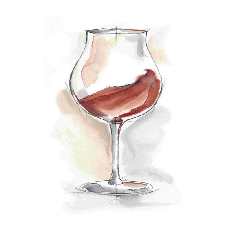 «Wine Glass Study III» par Ethan Harper - reproduction sur toile tendue, H 18 po x l 12 po