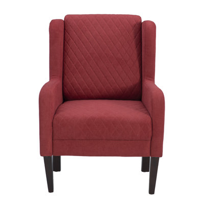 Quilted Upholstered Wingback Chair with Solid + Manufactured Wood Legs -  Red Barrel StudioÂ®, A0864224718E4CD0930E0A73D0C58844