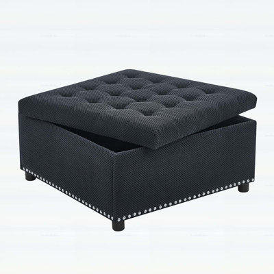 Tufted Storage Coffee Table with Nailhead Trim,Ideal for Living Room and Bedroom