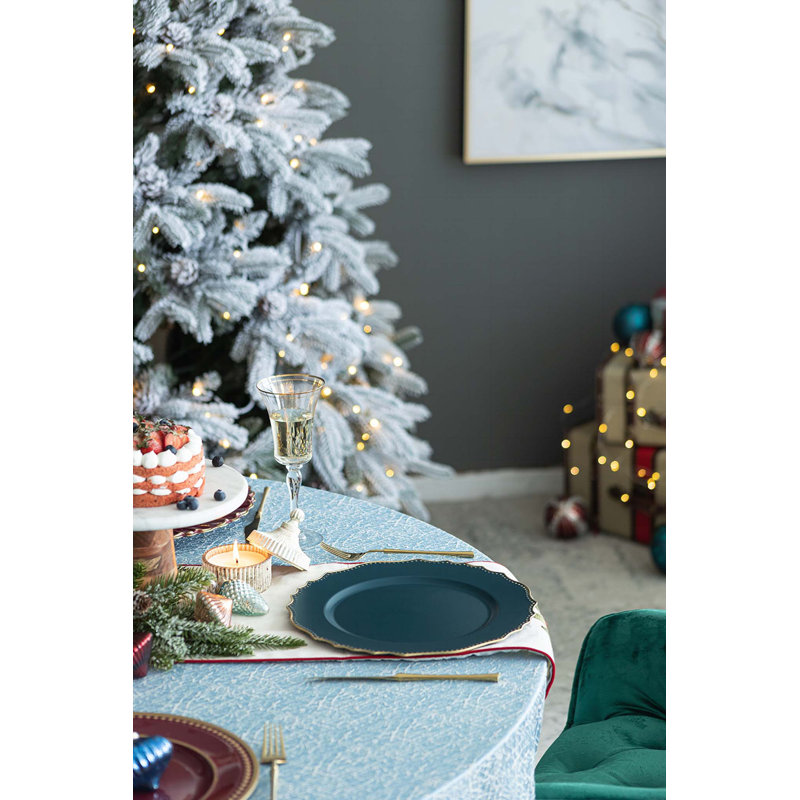 Paquet de 8 assiettes de présentation en plastique, P 13 po, Bleu
