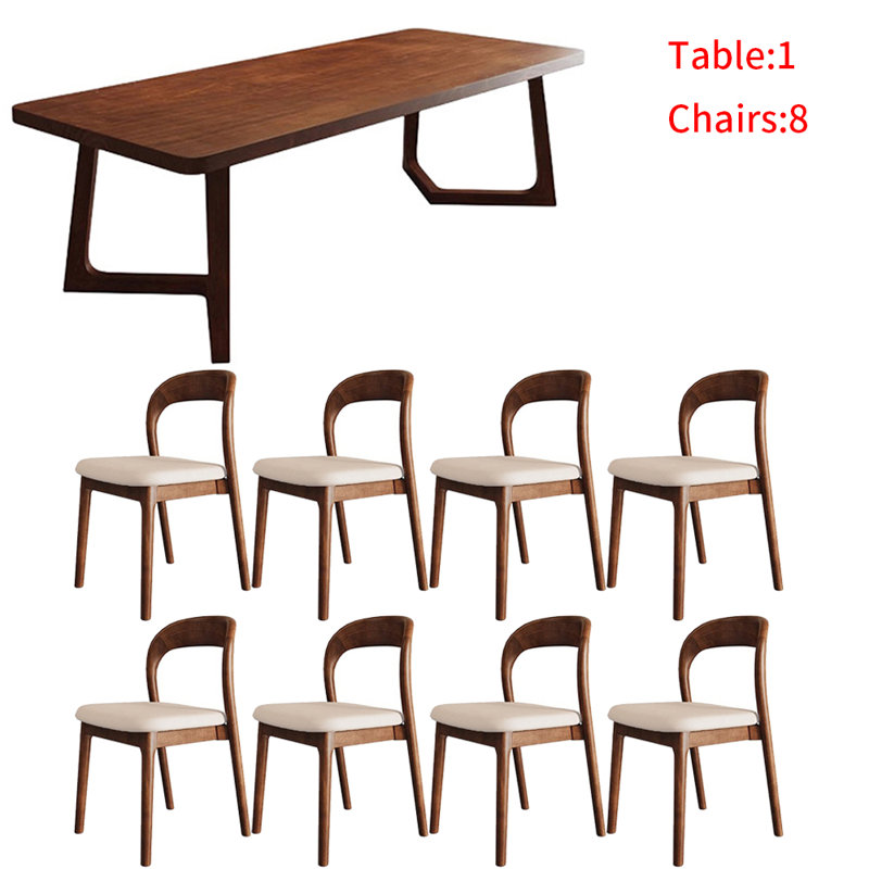 Ensemble de table de salle à manger rectangulaire en bois massif de style nordique, H 30,7 po x L 78,7 po x l 31,4 po