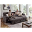 Canapé-lit modulaire en chenille brun de 95 pouces Kipling II avec méridienne de rangement à droite, lit escamotable et console rabattable avec ports USB