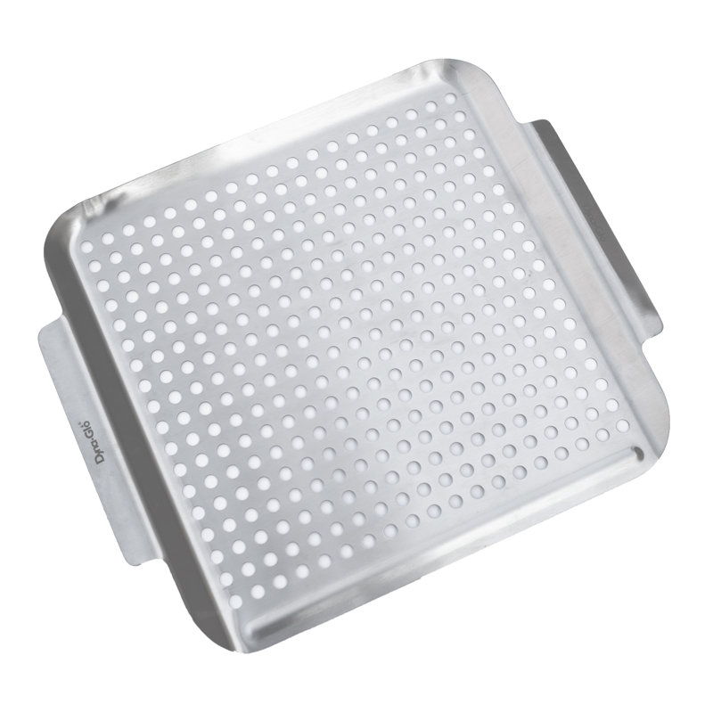 Silver Stainless Steel Grill Topper with Side Handles